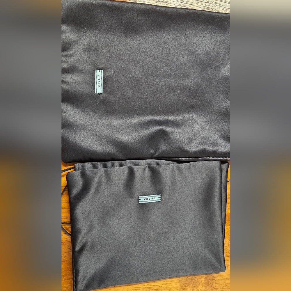 NEW Authentic Prada Blue Satin Dust Bag cover 14" x 8.5"